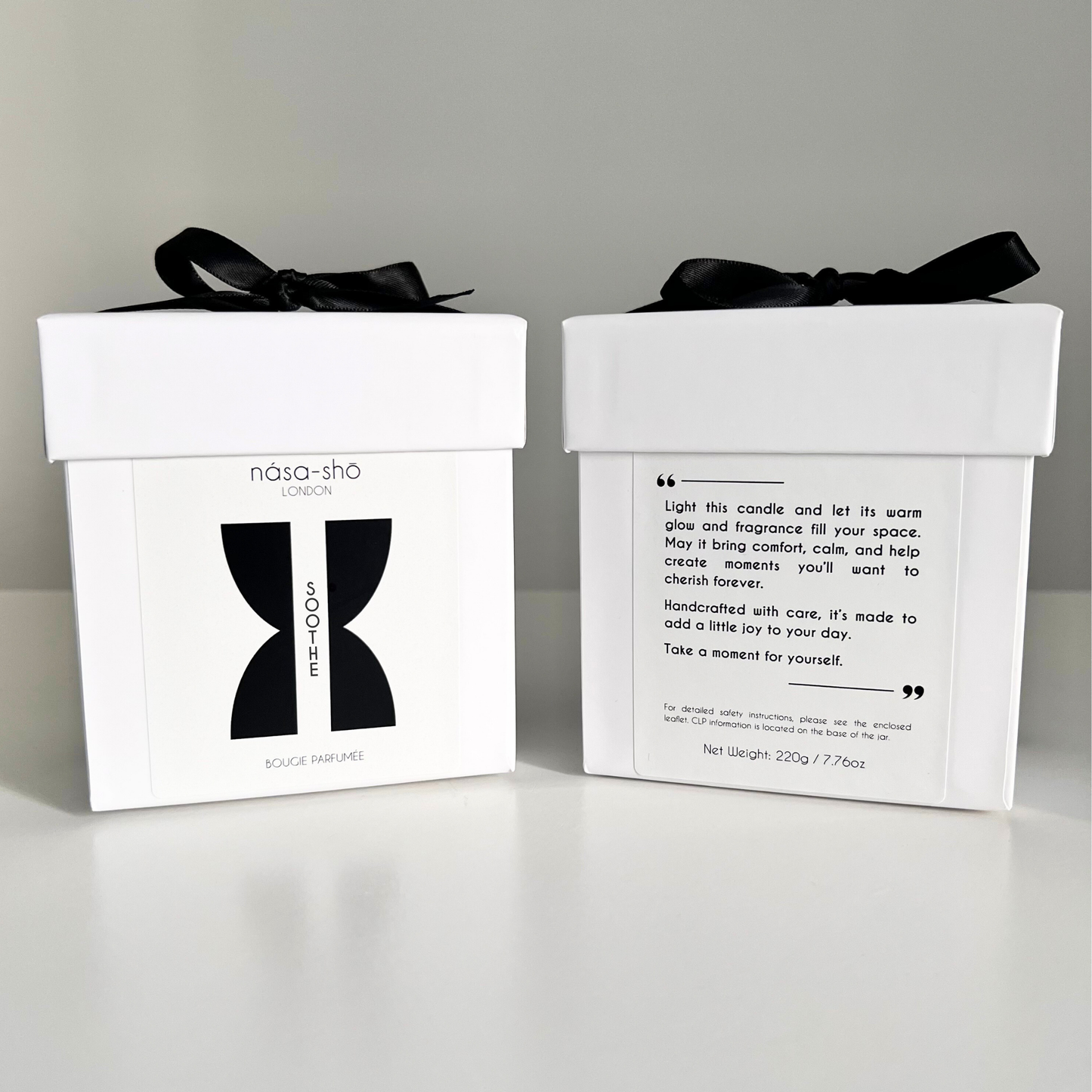 nása-shō luxury candle gift box with satin black bow Essence Collection