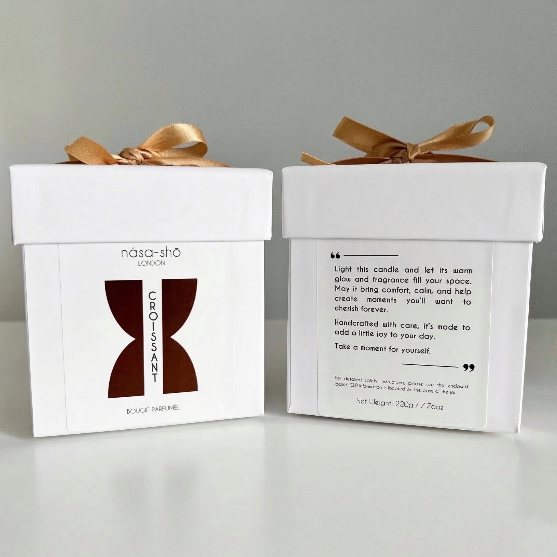 nása-shō luxury candle gift box with satin gold bow Dolce Collection