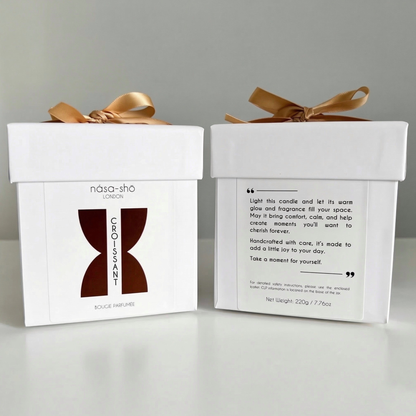 nása-shō luxury candle gift box with satin gold bow Dolce Collection