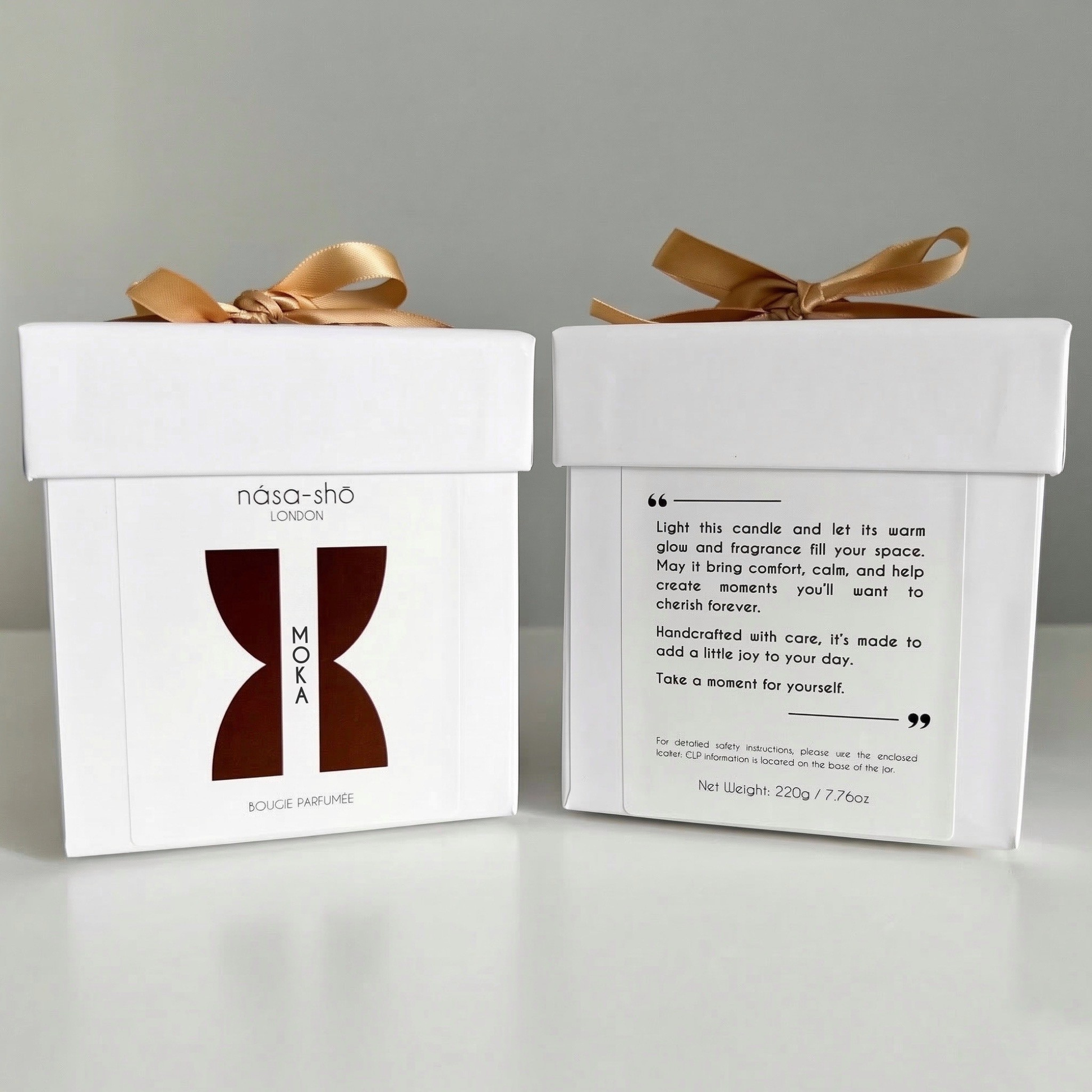 nása-shō luxury candle gift box with satin gold bow Dolce Collection